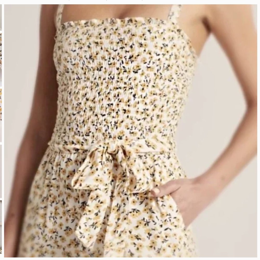 Yellow floral jumpsuit Abercrombie & Fitch